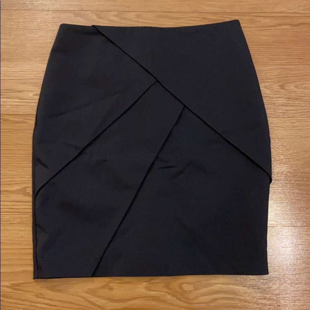 H&M Charcoal Gray Pencil Skirt with asymmetrical faux pleats